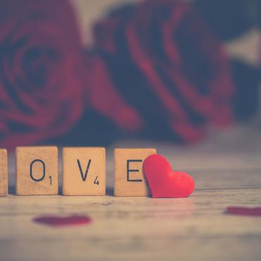 Love Scrabble text